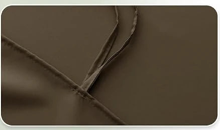 Brown curtain tie-back detail