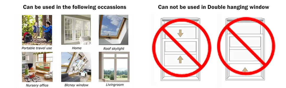 Original application guide showing home and travel uses and excluding double-hung windows