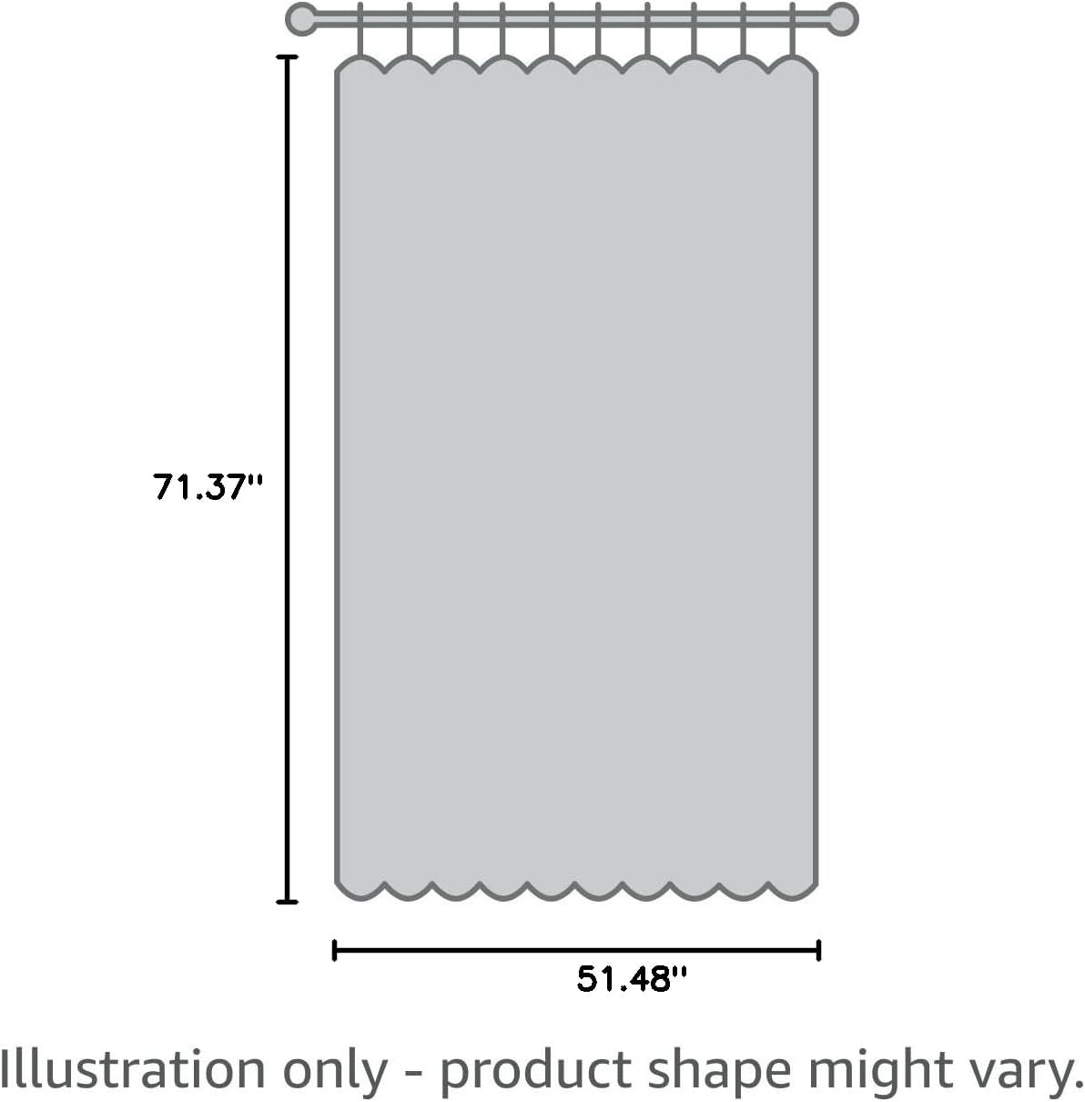 Original dimension illustration — older measurements; current size is 52 × 72 in